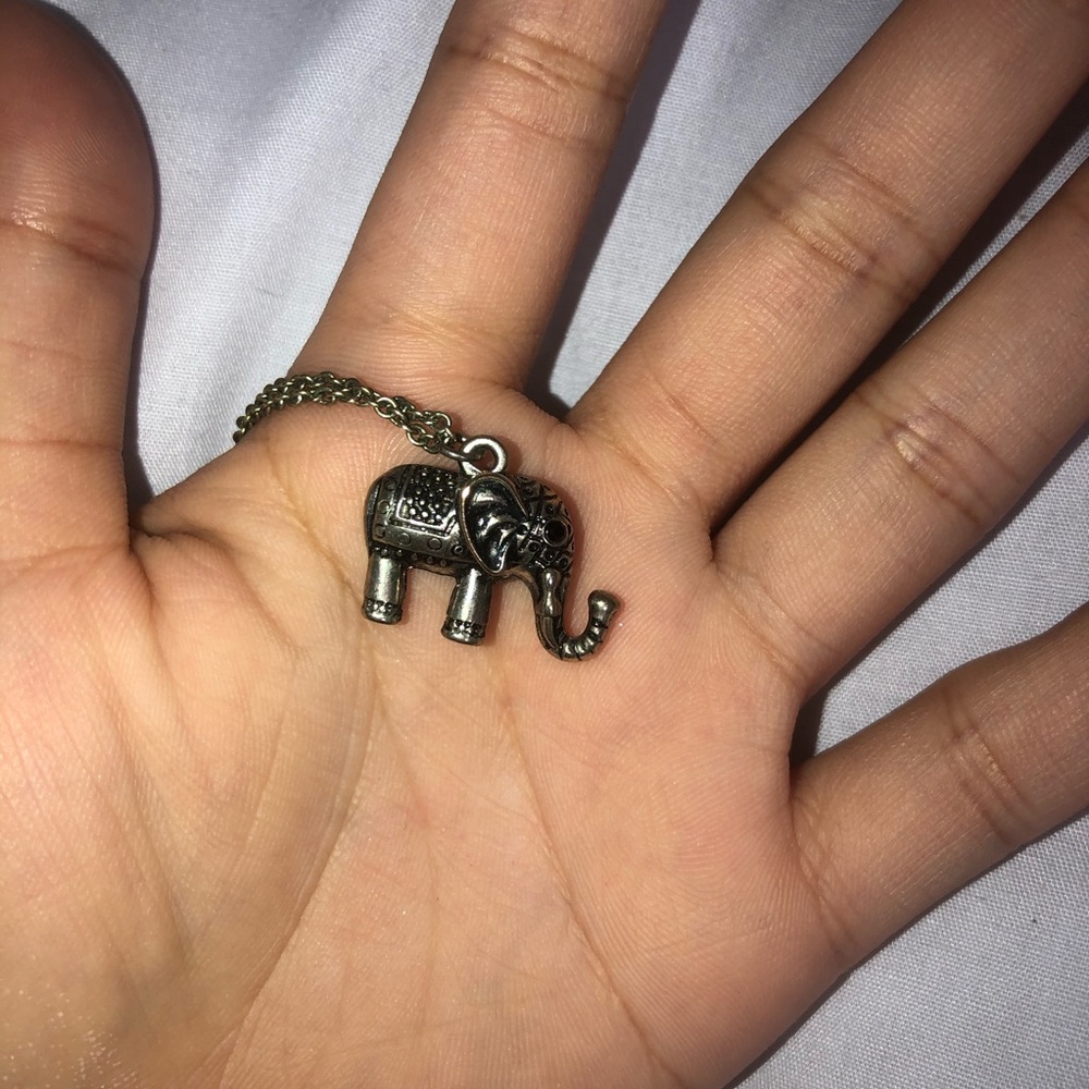 Silver elephant necklace